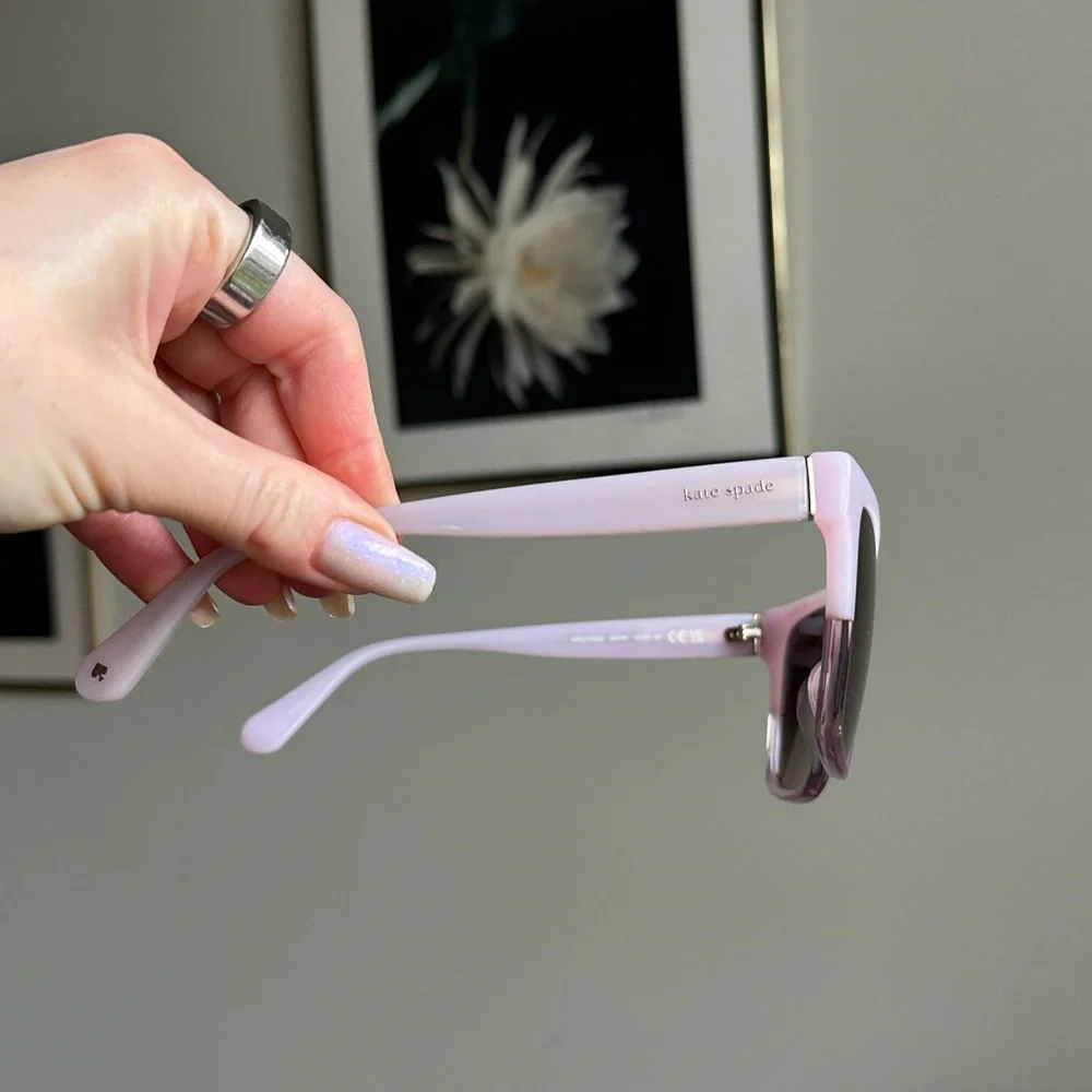 Kate Spade Lilac Sunglasses with Green Case - Picture 3 of 7